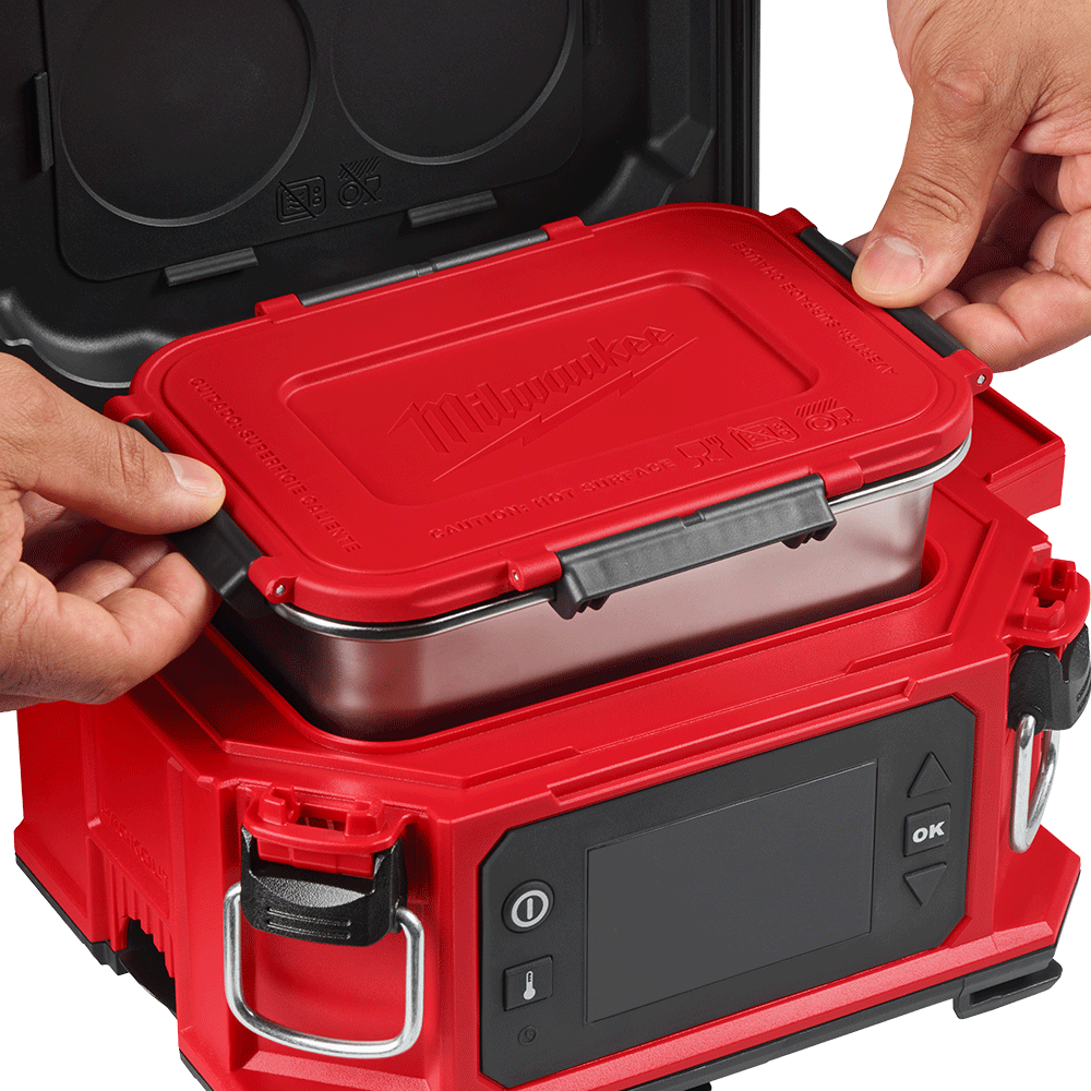 Milwaukee 49160203 3 Piece Lunch Box Container Set in use on site