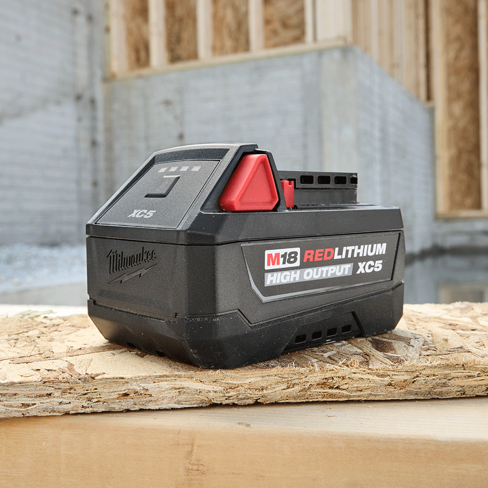 Milwaukee M18HB5 HIGH OUTPUT XC5 5.0Ah Battery in use on site