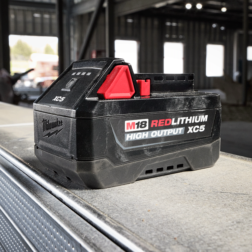Milwaukee M18HB5 HIGH OUTPUT XC5 5.0Ah Battery in use on site