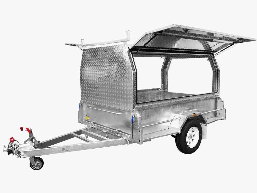 Single Axle Tradesman Trailers – canopy open