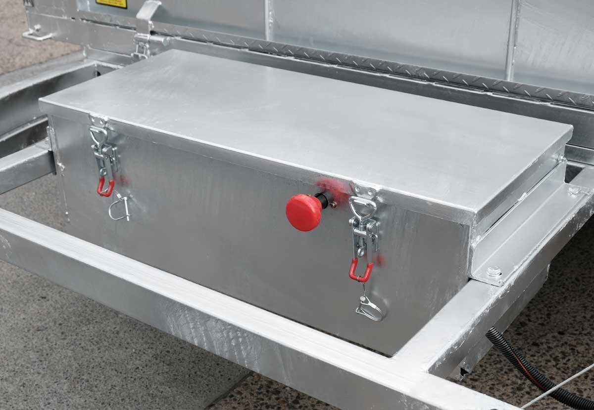10×6 Hydraulic Tipper Trailer – toolbox detail