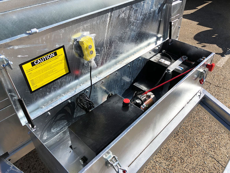 12×7 Hydraulic Flat-Top Tipper Trailer – hydraulic power pack