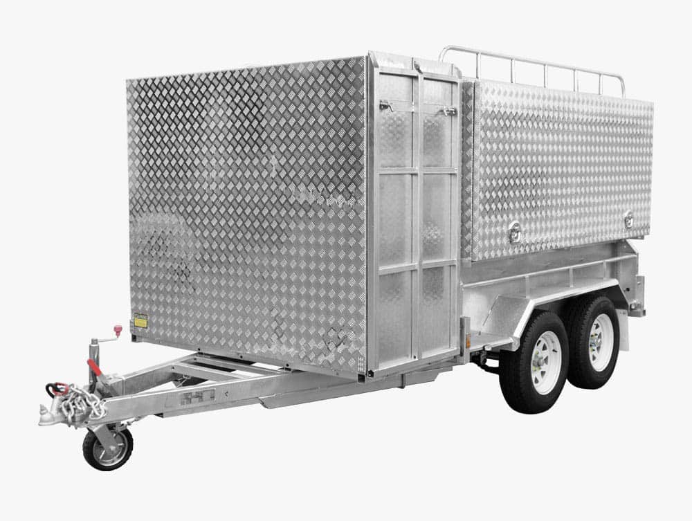 8×5 Tandem Axle Mower Trailer – front three-quarter view
