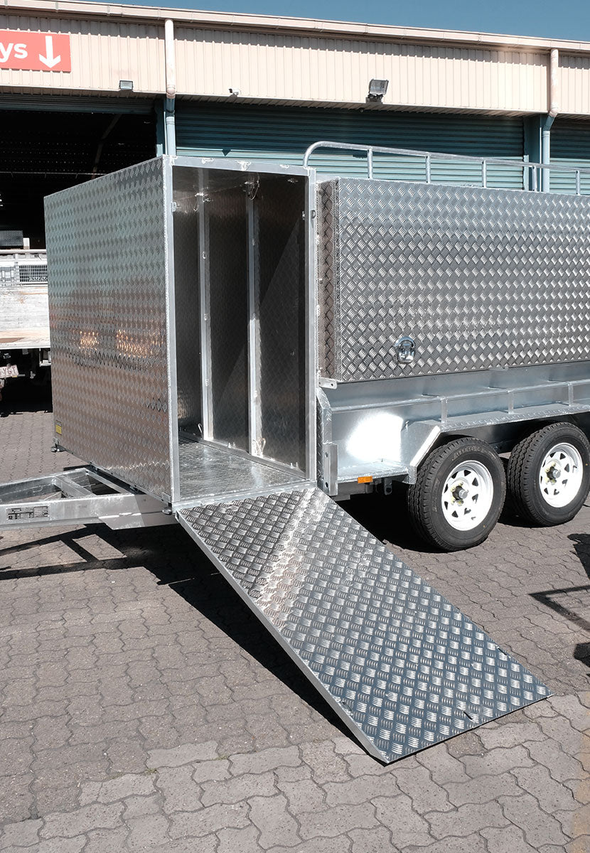 8×5 Tandem Axle Mower Trailer – mower box ramp open
