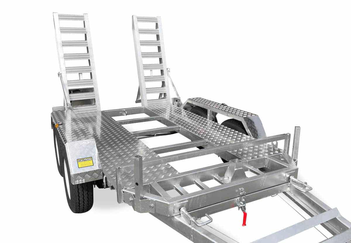 8×5 Plant Trailer (3500 kg) – ramps down, rear view